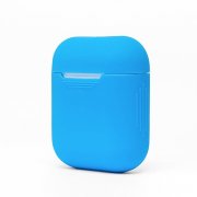 Чехол силиконовый, тонкий для кейса Apple AirPods (светло-синий) — 3