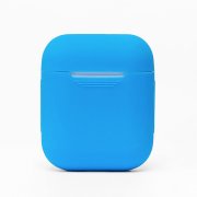 Чехол силиконовый, тонкий для кейса Apple AirPods (светло-синий) — 1