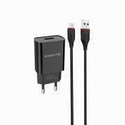 Превью Сетевое зарядное устройство Borofone BA20A Sharp USB с кабелем micro-USB (черное) — 5