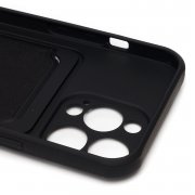 Чехол-накладка SC304 с картхолдером для Apple iPhone 13 Pro (черная) — 2