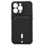 Чехол-накладка SC304 с картхолдером для Apple iPhone 13 Pro (черная) — 1