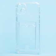 Чехол-накладка SC278 с картхолдером для Apple iPhone 14 Plus (прозрачная) — 2