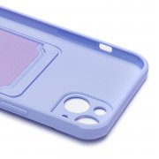 Чехол-накладка SC304 с картхолдером для Apple iPhone 14 Plus (светло-лиловая) — 2