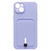 Чехол-накладка SC304 с картхолдером для Apple iPhone 14 Plus (светло-лиловая) — 1