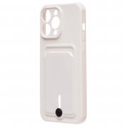 Чехол-накладка SC304 с картхолдером для Apple iPhone 14 Pro Max (белая) — 3