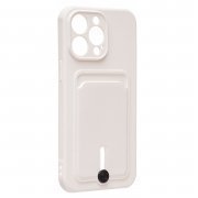 Чехол-накладка SC304 с картхолдером для Apple iPhone 14 Pro Max (белая) — 2