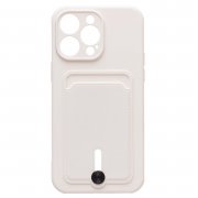Чехол-накладка SC304 с картхолдером для Apple iPhone 14 Pro Max (белая) — 1