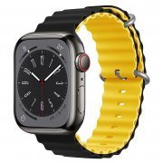 Ремешок ApW26 Ocean Band для Apple Watch 42 mm силикон (черно-желтый)