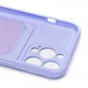 Чехол-накладка - SC304 с картхолдером для Apple iPhone 13 Pro (светло-фиолетовая) (208488) — 2