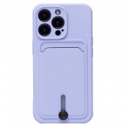 Чехол-накладка - SC304 с картхолдером для Apple iPhone 13 Pro (светло-фиолетовая) (208488) — 1