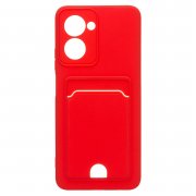 Чехол-накладка - SC315 с картхолдером для Realme C33 (красная) — 1