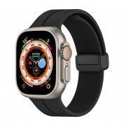 Ремешок - ApW29 для Apple Watch 42 mm силикон на магните (черный)