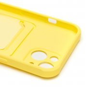 Чехол-накладка - SC304 с картхолдером для Apple iPhone 13 (желтая) — 2