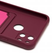 Чехол-накладка - SC304 с картхолдером для Realme C21Y (бордовая) — 2