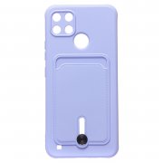 Чехол-накладка - SC304 с картхолдером для Realme C25Y (фиолетовая)