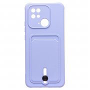 Чехол-накладка - SC304 с картхолдером для Xiaomi Redmi 10C (фиолетовая) — 1