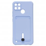 Чехол-накладка - SC304 с картхолдером для Realme C25Y (светло-лиловая)