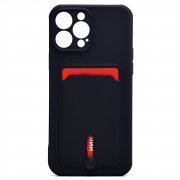 Чехол-накладка с картхолдером для Apple iPhone 13 Pro Max (черная) — 1