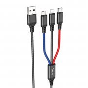 Кабель Hoco X76 (USB - Multi connector 3in1) 100см 2A (разноцветный) — 1