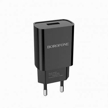 Сетевое зарядное устройство Borofone BA20A Sharp USB с кабелем для Apple Lightning (черное) &mdash; 1