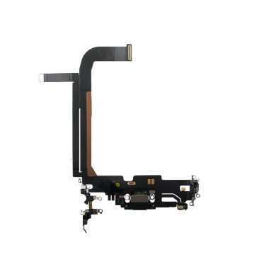 Шлейф для Apple iPhone 13 Pro Max на системный разъем/микрофон Черный - Премиум
