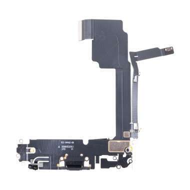 Шлейф для Apple iPhone 15 Pro Max на разъем зарядки/микрофон (черный)