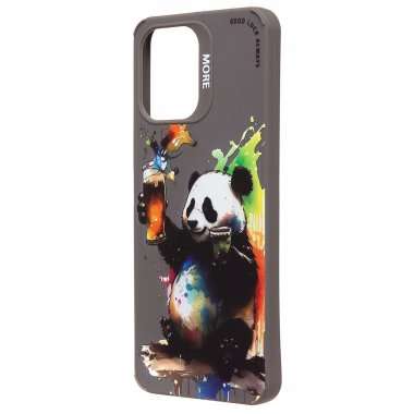 Чехол-накладка для Xiaomi Redmi 12 (панда) (серая) — 8